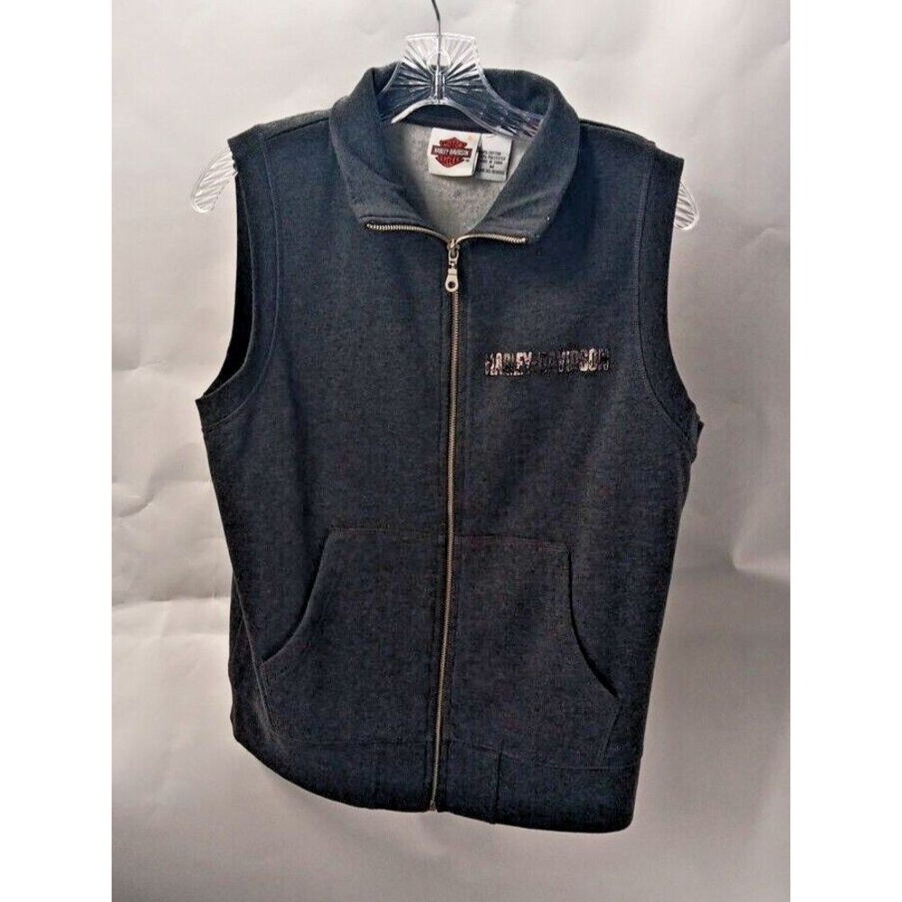 HD Harley Davidson Vest Women’s Size: Medium Sleeveless Gray Fleece